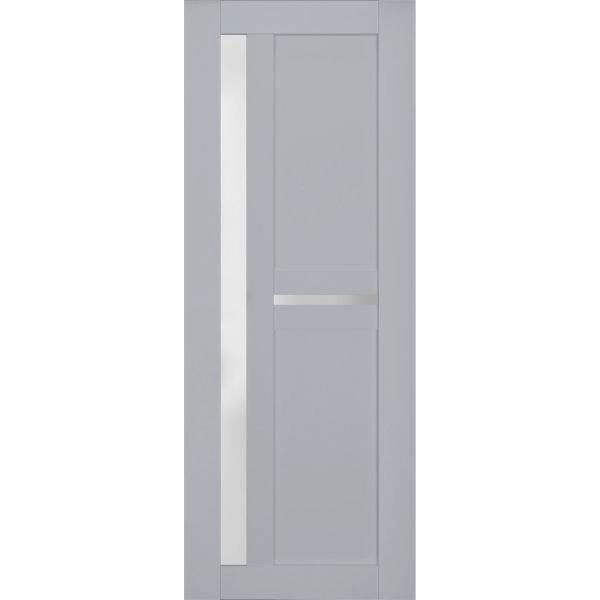 Slab Barn Door Panel | Veregio 7288 Matte Grey with Frosted Glass | Sturdy Finished Doors | Pocket Closet Sliding