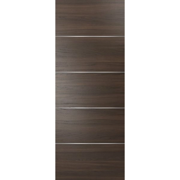 Slab Barn Door Panel | Planum 0020 Chocolate Ash | Sturdy Finished Flush Modern Doors | Pocket Closet Sliding