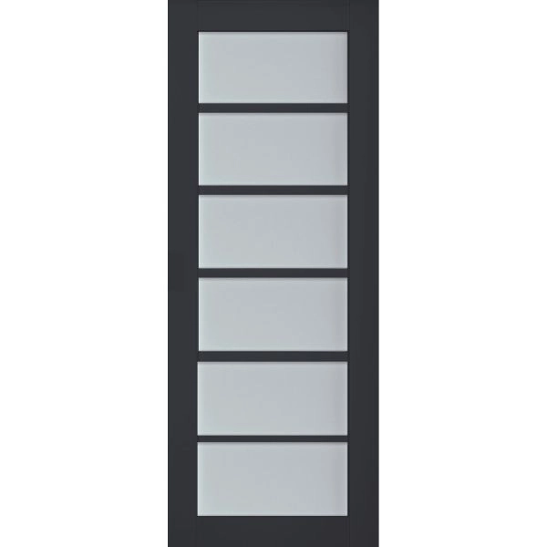 Slab Barn Door Panel | Veregio 7602 Antracite with Frosted Glass | Sturdy Finished Doors | Pocket Closet Sliding