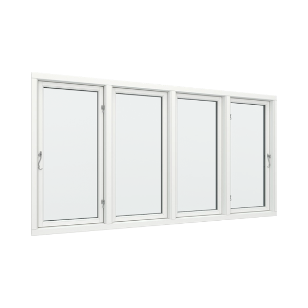 Hanging Window PVC with 4 Sections, 4 Opening (Left, Left, Right, Right) (View from inside)