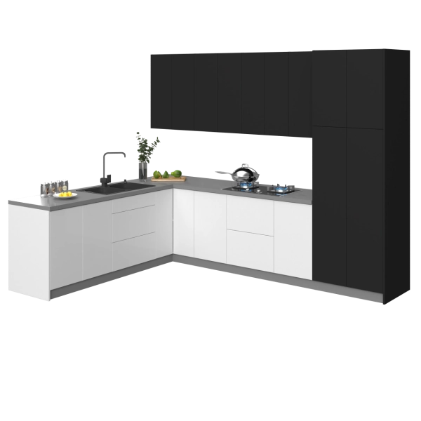 Kitchen Harmony Collection Black & White Gloss Color Base Size 8x10Ft Wide