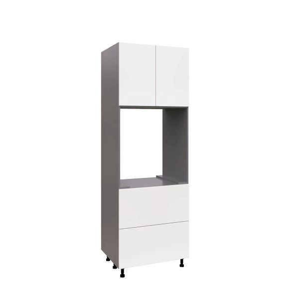 SOC3084DD-DD-GRE Tall Single Oven Cabinets -with White Gloss door