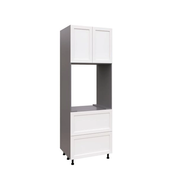 SOC3084DD-DD-GRE Tall Single Oven Cabinets -with Shaker White Matt door