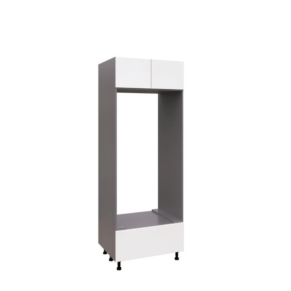 UDOC3084DD-SD-GRE Tall Double Oven Cabinets -with White Gloss door