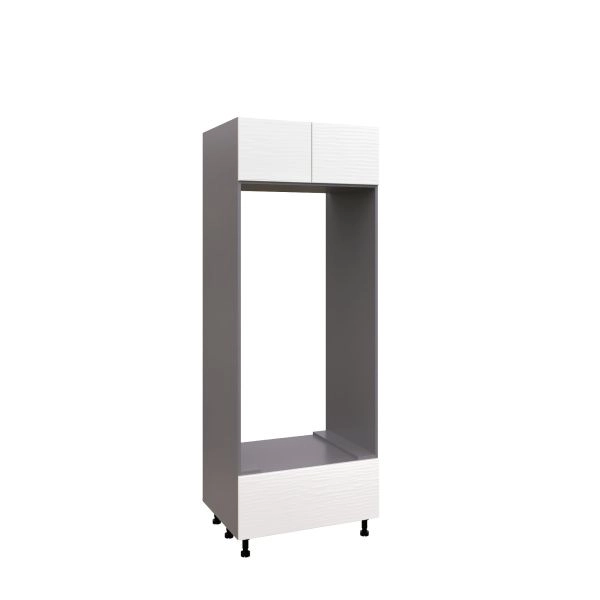 UDOC3084DD-SD-GRE Tall Double Oven Cabinets -with White Gloss 3D door