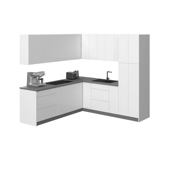 Kitchen Urban Collection White Gloss Color Base Size 8x8Ft Wide