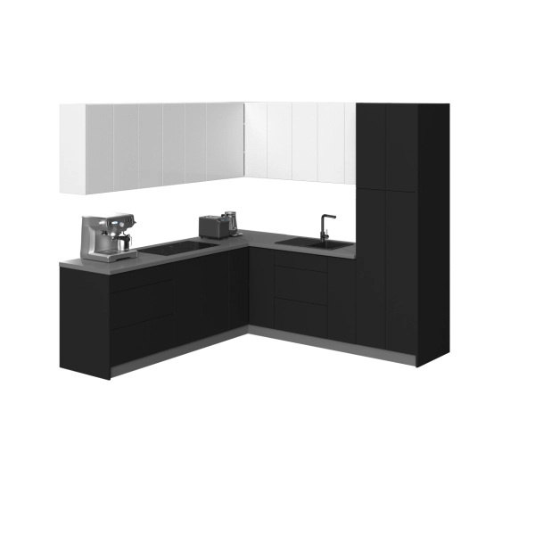 Kitchen Urban Collection Black & White Gloss Color Base Size 8x8Ft Wide