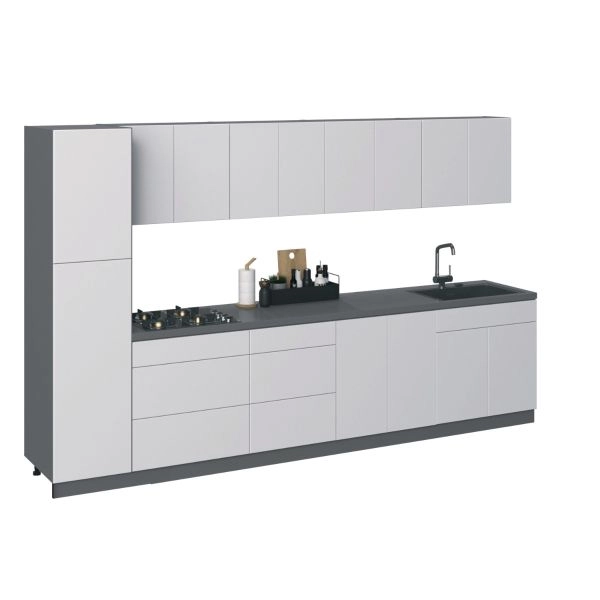 Kitchen Elegant Collection White Gloss Color Base Size 11Ft Wide