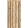 Sliding Closet Bi-fold Doors | Planum 0016 White Silk and Aluminum Strips | Sturdy Tracks Moldings Trims Hardware Set | Wood Solid Bedroom Wardrobe Doors Oak