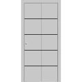 Sliding Closet Bi-fold Doors | Planum 0015 Matte Grey and Aluminum Strips | Sturdy Tracks Moldings Trims Hardware Set | Wood Solid Bedroom Wardrobe Doors Matte Grey