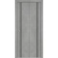 Sliding Closet Bi-fold Doors | Planum 0016 White Silk and Aluminum Strips | Sturdy Tracks Moldings Trims Hardware Set | Wood Solid Bedroom Wardrobe Doors Concrete
