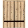 Sliding Closet Bypass Doors | Planum 0012 Natural Veneer and Aluminum Strips | Sturdy Rails Moldings Trims Hardware Set | Wood Solid Bedroom Wardrobe Doors Oak