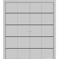 Sliding Closet Double Bi-fold Doors | Planum 0015 Walnut and Aluminum Strips | Sturdy Tracks Moldings Trims Hardware Set | Wood Solid Bedroom Wardrobe Doors Matte Grey