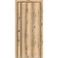 Sliding French Pocket Door with | Planum 0016 White Silk and Aluminum Strips | Kit Trims Rail Hardware | Solid Wood Interior Bedroom Sturdy Doors Oak