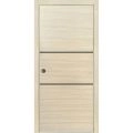 Sliding French Pocket Door with | Planum 0014 Oak and Aluminum Strips | Kit Trims Rail Hardware | Solid Wood Interior Bedroom Sturdy Doors Natural Veneer