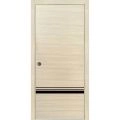 Sliding French Pocket Door with | Planum 0012 Matte Grey and Aluminum Strips | Kit Trims Rail Hardware | Solid Wood Interior Bedroom Sturdy Doors Natural Veneer