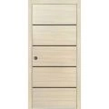 Sliding French Pocket Door with | Planum 0015 Oak and Aluminum Strips | Kit Trims Rail Hardware | Solid Wood Interior Bedroom Sturdy Doors-36" x 80" Natural Veneer