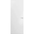 Modern Solid Hidden Door with Handle | Planum 0010 Primed with Silver Hidden Frame 32" x 108" Left-hand Inswing Silver Frame | Concealed Hinges Lock Handle | Modern Wardrobe Wood Frameless Doors Primed