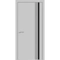 Modern Wood Interior Door with Hardware | Planum 0011 Matte Grey and Aluminum Strips | Single Panel Frame Trims | Bathroom Bedroom Sturdy Doors Matte Grey