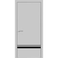 Modern Solid Interior Door with Handle | Planum 0012 Ginger Ash and Aluminum Strips | Single Regural Panel Frame Trims | Bathroom Bedroom Sturdy Doors-28" x 96" White