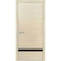Modern Solid Interior Door with Handle | Planum 0012 Ginger Ash and Aluminum Strips | Single Regural Panel Frame Trims | Bathroom Bedroom Sturdy Doors-28" x 96" Natural Veneer