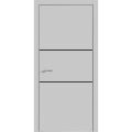 Modern Wood Interior Door with Hardware | Planum 0014 Natural Veneer and Aluminum Strips | Single Panel Frame Trims | Bathroom Bedroom Sturdy Doors Matte Grey