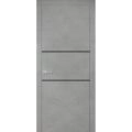 Modern Wood Interior Door with Hardware | Planum 0014 Natural Veneer and Aluminum Strips | Single Panel Frame Trims | Bathroom Bedroom Sturdy Doors Concrete