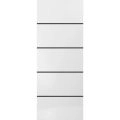 Slab Barn Door Panel | Planum 0015 White Silk and Aluminum Strips | Sturdy Finished Doors | Pocket Closet Sliding White