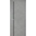 Modern Wood Interior Door with Hardware | Planum 0016 Walnut and Aluminum Strips | Single Panel Frame Trims | Bathroom Bedroom Sturdy Doors Concrete