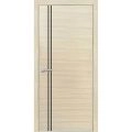 Modern Wood Interior Door with Hardware | Planum 0016 Walnut and Aluminum Strips | Single Panel Frame Trims | Bathroom Bedroom Sturdy Doors Natural Veneer