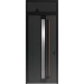 Front Exterior Aluminum Door with Hidden Handle / Hiddex 0155 Natural Noir / Prehung Entry Steel Metal Modern Painted W36"xH80+12" Left-hand Inswing Ardesia Nero