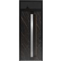 Front Exterior Aluminum Door with Hidden Handle / Hiddex 0155 Natural Noir / Prehung Entry Steel Metal Modern Painted W36"xH80+12" Left-hand Inswing Natural Noir