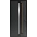 Front Exterior Aluminum Door with Hidden Handle / Hiddex 0155 Natural Noir / Prehung Entry Steel Metal Modern Painted W36"xH96" Left-hand Inswing Ardesia Nero