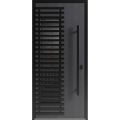 Front Exterior Aluminum Door / Ronex 0633 Grey / Prehung Entry Steel Metal Modern Painted W36"xH80" Right-hand Inswing Grey