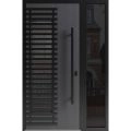 Front Exterior Aluminum Door / Ronex 0633 Grey / Prehung Entry Steel Metal Modern Painted W36+12"xH80" Right-hand Inswing Grey