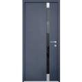 Front Exterior Prehung Aluminum Door / Cynex 6777 Brown / Entry Steel Metal Modern Painted W36+12"xH80+14" Right-hand Inswing Gray Graphite