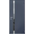 Front Exterior Prehung Aluminum Door / Cynex 6777 Brown / Entry Steel Metal Modern Painted W36+16"xH80+14" Right-hand Inswing Gray Graphite
