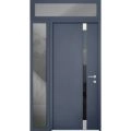 Front Exterior Prehung Aluminum Door / Cynex 6777 Brown / Entry Steel Metal Modern Painted W32+12"xH80+12" Right-hand Inswing Gray Graphite