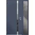 Front Exterior Prehung Aluminum Door / Cynex 6777 Brown / Entry Steel Metal Modern Painted W32"xH80" Right-hand Inswing Gray Graphite