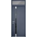 Front Exterior Prehung Aluminum Door / Cynex 6777 Brown / Entry Steel Metal Modern Painted W36+12"xH80+16" Right-hand Inswing Gray Graphite