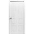 Sliding Closet Bi-fold Doors 36 x 80 inches | Mela 0733 Painted White | Sturdy Tracks Moldings Trims Hardware Set | Wood Solid Bedroom Wardrobe Doors Painted White