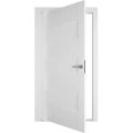 Interior Pivot Door / Mela 0755 Painted White / Single Flush Panel Frame Magnetic Lock / Bathroom Bedroom Modern Doors 30" x 80" Painted White