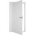 Interior Pivot Door / Planum 0770 Painted White / Single Flush Panel Frame Magnetic Lock / Bathroom Bedroom Modern Doors 30" x 80" Painted White