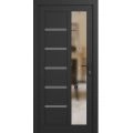 Front Exterior Prehung FiberGlass Door Frosted Glass / Manux 8088 White Silk / Office Commercial and Residential Doors Entrance Patio Garage-W36" x H80"-Right-hand Inswing Antracite