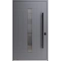 Front Exterior Pivot Prehung Aluminum Door / Axis 1130 Grey / Entry Metal Modern W68" x H108" Right-hand Inswing Grey