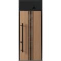 Front Exterior Prehung Steel Door / Ronex 1055 Teak 96" / Transom Window Sidelite / Entry Metal Modern Painted W36" x H96+16" Right hand Inswing Oak