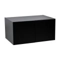 24" x 15" Wall Cabinet-Double Door-with Natural Teak door Black