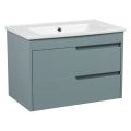Modern Wall-Mount Bathroom Vanity with Washbasin | Judi Light Green Collection | Non-Toxic Fire-Resistant MDF-30" Green Matte