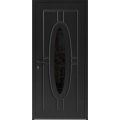 Front Exterior Prehung Steel Door / Ronex 1277 Brown / Entry Metal Modern Painted W36" x H80" Right hand Inswing Black