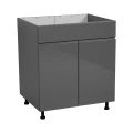 30" Sink Base Cabinets-High Double Door-with Shaker White Matte door Grey
